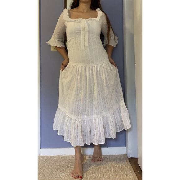 Hera ruffled fairy cottage-coreDress Lait collection whimsical boho chic Bride M - Picture 2 of 4